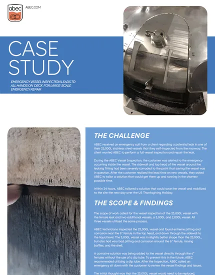Emergency Vessel Inspection Case Study