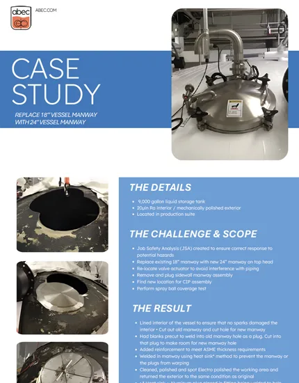 Replace 18” Vessel Manway with 24” Vessel Manway Case Study