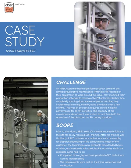 Shutdown Support Case Study